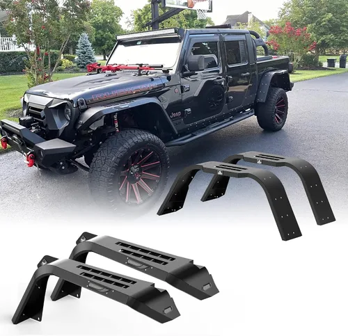 Vista 12 de Guardabarros WOLFSTORM para Wrangler JK 2007-2018 con luces LED DRL