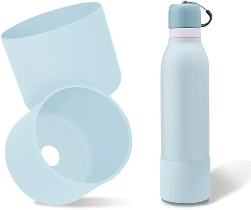 Vista 15 de 2 botas de silicona superiores para Owala FreeSip Twist de 24 onzas, funda inferior resistente a los arañazos, accesorios de botella de Owala