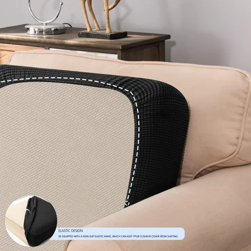 Vista 4 de subrtex Funda de Cojín Elástica Suave para Asiento de Sofá Funda Deslizable de Spandex para Silla y Sofá Adecuada para 1-2-3 Plazas Reemplazo