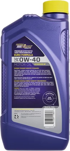 Vista 2 de Royal Purple SAE 0W-40 aceite sintético para motor de alto rendimiento, licenciado por API