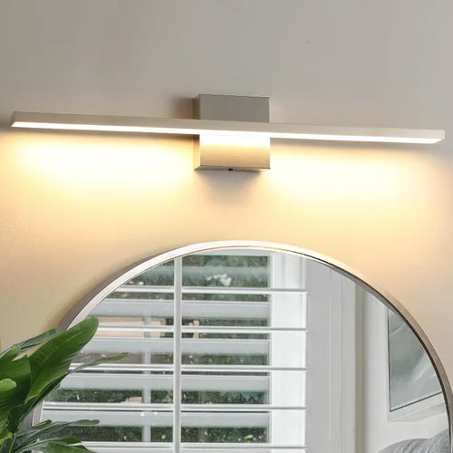 Vista 9 de Lámparas de baño sobre espejo, luz negra de tocador de baño de 12 pulgadas, lámpara LED de pared moderna de 11 W, 3000 K para barra de tocador