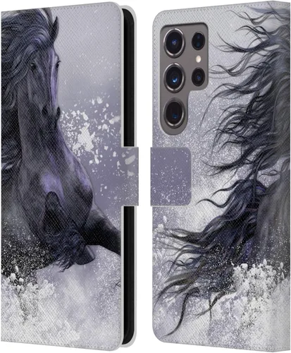 Vista 152 de Head Case Designs Officially Licensed Laurie Prindle A Morgan Christmas Western Stallion Leather Wallet Case Compatible with Samsung Galaxy A07 4G