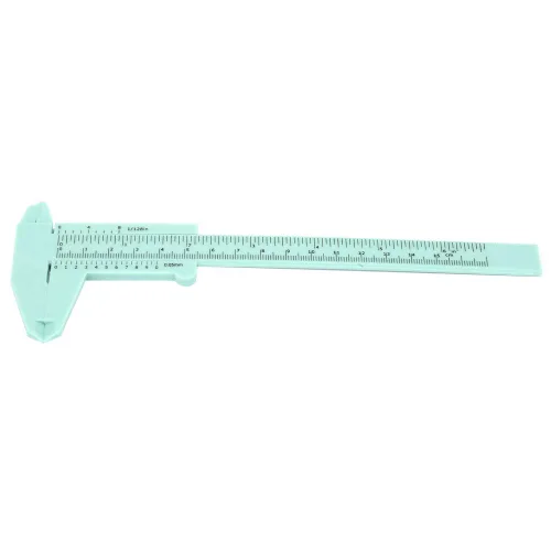 Vista 2 de Pinza Vernier de 6 pulgadas con doble regla, pinza Vernier de plástico de 0.002 in de precisión para medición de joyas (verde)