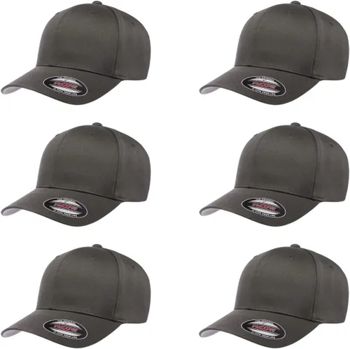 Vista 90 de Gorra de béisbol Flexfit Wooly Combed Premium de 6 paneles estructurada Ajuste elástico Paquete al por mayor disponible Negro
