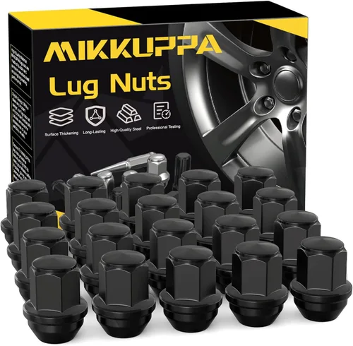 Vista 20 de MIKKUPPA 20 tuercas de llanta OEM 9/16-18, repuesto para Dodge Dakota 2006-2010, Durango 2004-2009, ruedas Ram 1500 Factory 2002-2010, asiento negro