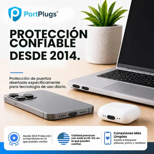 Vista 8 de Tapones antipolvo USB C, paquete de 10 con cepillo de limpieza, cubiertas Negro