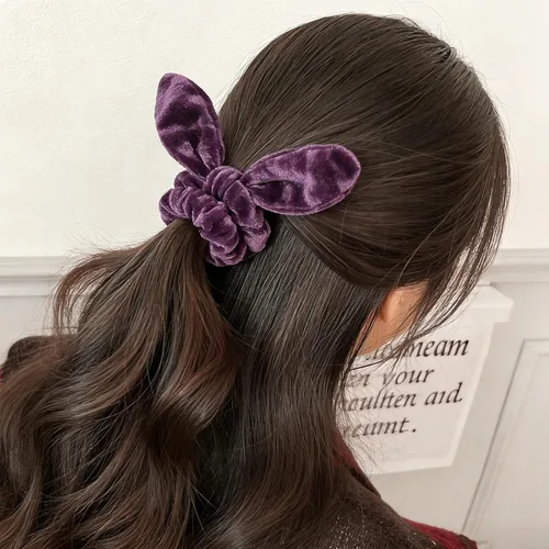 Vista 6 de SUSULU Bandas elásticas de terciopelo para el cabello, bandas para el cabello con nudo torcido, accesorios para cola de caballo, paquete de 12