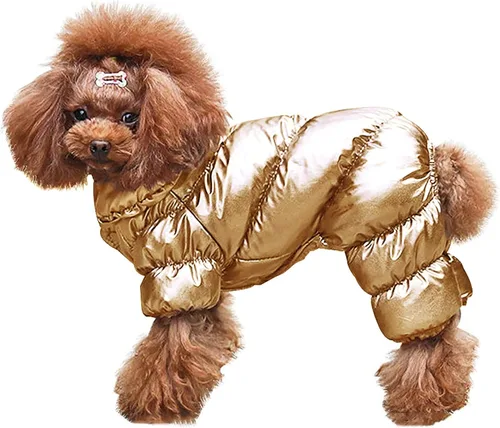 Vista 15 de AOFITEE Abrigo para perro, chaqueta impermeable para perro, abrigo de invierno para perros de cuerpo completo, traje de nieve, chaqueta acolchada a