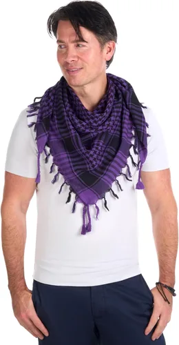 Vista 59 de LOVARZI Shemagh Cottons Arab Keffiyeh - Bufanda militar táctica para cabeza y cuello