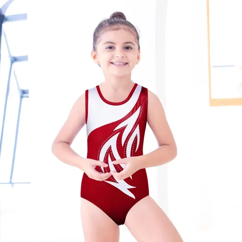 Vista 3 de BAOHULU Leotardos para niñas para gimnasia y danza, bordados, con purpurina, pantalones cortos atléticos de 5 a 14 años