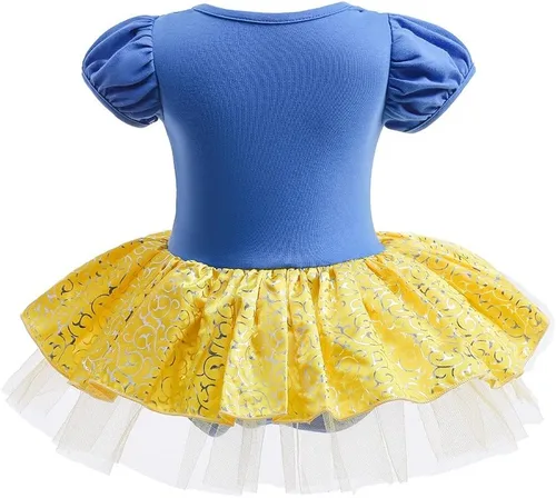 Vista 57 de Disfraz de princesa de Belle Sofía Blancanieves para niñas pequeñas, disfraz de princesa, Navidad, Halloween, mameluco con diadema