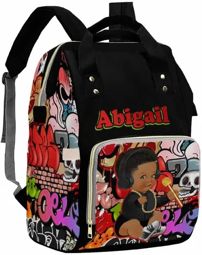 Vista 30 de Artsadd Bolsa de pañales con nombre personalizado para bebé, mochila para mamá y papá, pattern 01, Mochilas Daypack