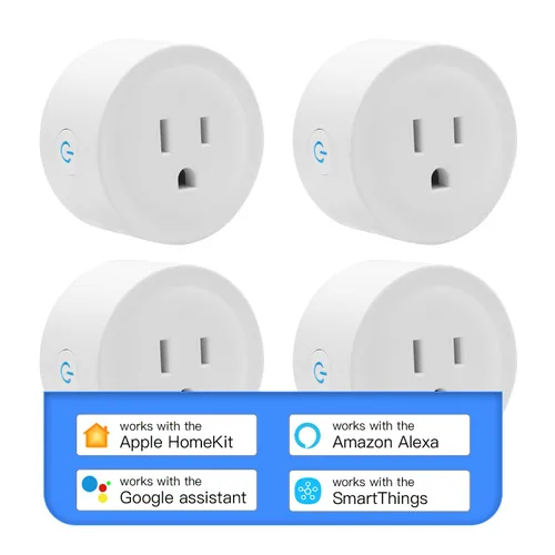 Vista 9 de Enchufe inteligente Mini HomeKit, toma de corriente WiFi inteligente compatible con Apple HomeKit, Alexa y Google Assistant, toma de control de voz