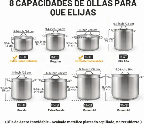 Vista 2 de Cooks Standard Olla de Caldo de 6 Cuartos con Tapa, Stockpot Profesional de Acero Inoxidable 18/10 Horno Holandés Cacerola Olla de Cocina, Ollas