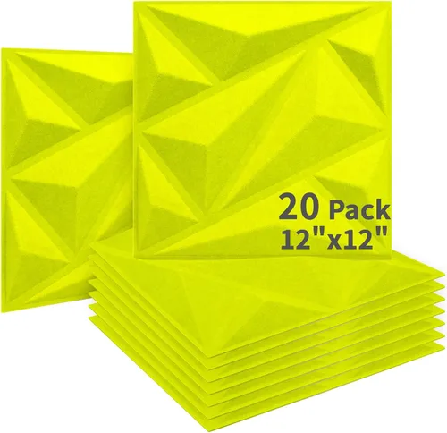 Vista 12 de Art3dwallpanels Paneles acústicos 20 unidades, paneles de pared insonorizados, paneles de amortiguación de sonido, paneles de pared 3D, paneles