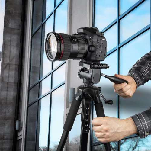Vista 4 de Trípode profesional de cabeza panorámica de 3 vías para Canon XA10 XA20 XA25 XF100 XF105 XH A1 XH A1S XH G1 XH G1S XF300 XF305 GL1 GL2 videocámaras