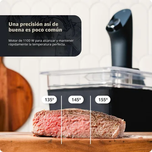 Vista 3 de Greater Goods - Máquina de Sous Vide de Cocina - Cocina de Precisión, Circulador de Inmersión, Motor Sin Escobillas, 1100 Watts (Negro Onyx)