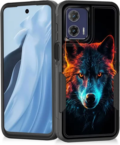 Vista 118 de Funda para Moto G Play 4G 2024, resistente de doble capa híbrida de policarbonato duro, goma suave, a prueba de golpes, funda protectora resistente