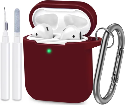 Vista 30 de Funda compatible con AirPods, cubierta protectora de silicona completa a prueba de polvo diseñada para Apple AirPods de 1.ª y 2.ª