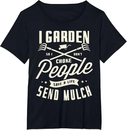Vista 23 de I garden so I don't choke People save Life spend mulch T-Shirt, Negro