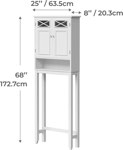 Vista 12 de Teamson Home Dawson - Armario Etagere de madera para baño de 2 puertas