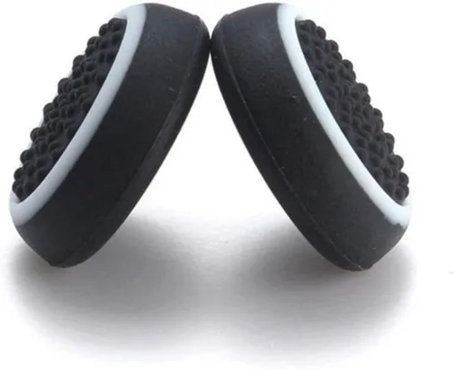 Vista 2 de Tapa de silicona para el pulgar con agarre analógico para el mando Nintendo Switch NS Joy-Con negro y blanco