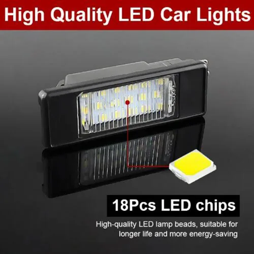 Vista 4 de BAKUGO 2 luces LED de matrícula para Nissan X-Trail T30 T31 Qashqai J10 J11 Primera P12 Pathfinder R51 Juke F15 para Benz W639 W906