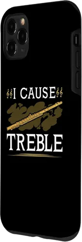 Vista 2 de Funda para iPhone 11 Pro Max con flauta transversal, I Cause Treble, divertida funda Flutist