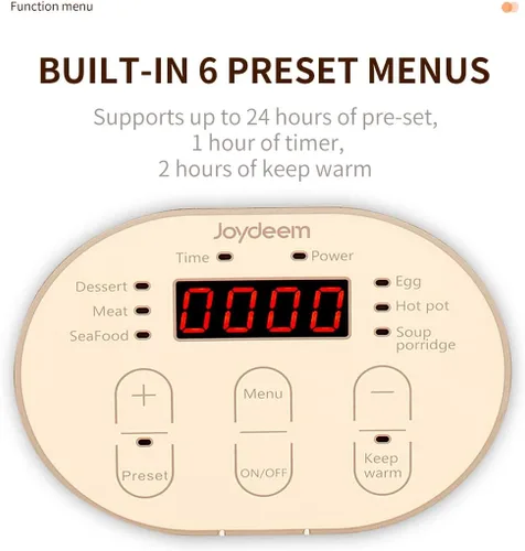 Vista 4 de Joydeem Vaporizador eléctrico de alimentos para cocinar, vaporizadores de verduras y alimentos de acero inoxidable de 2 niveles, gran capacidad