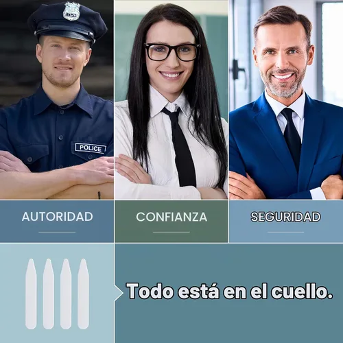 Vista 3 de 100 soportes de cuello de plástico para camisa de vestir de hombre 2" 2.2" 2.5" 2.7 o 3" pulgadas