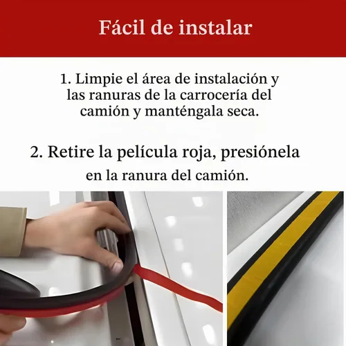 Vista 5 de Sello de cubierta Tonneau para camión, kit de sellado de puerta trasera, sello de goma para tapa de camionetas, sello de carcasa de cámper con doble
