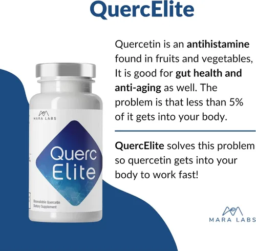 Vista 6 de Mara Labs QuercElite Quercetina biodisponible 350 mg de quercetina y 250 mg de complejo de semillas de brócoli 30 cápsulas veganas