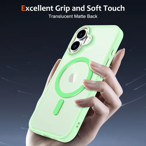 Vista 529 de Anuck - Funda magnética para iPhone 11 compatible con MagSafe, carcasa trasera mate translúcida dura, borde de TPU, delgada, resistente a impactos