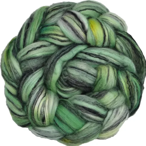 Vista 13 de Teñido a mano Superfino Merino Tencel Roving para hilar y fieltro. Albaricoque 1oz