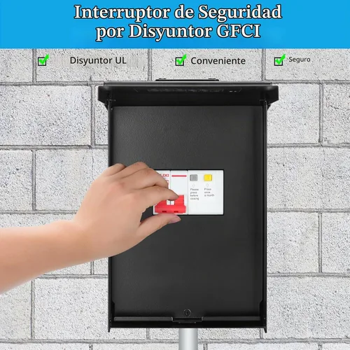 Vista 3 de Briidea Panel de spa de 50 amperios con disyuntor GFCI de 3 polos y 50 amperios, impermeable IP 65, ideal para spas, jacuzzis, piscinas, hogar Negro