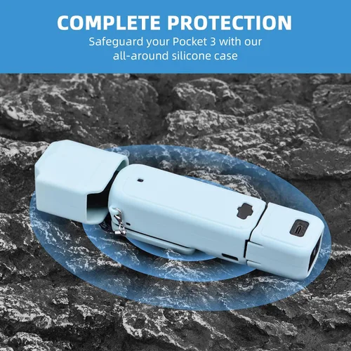 Vista 5 de BRDRC Funda de silicona Pocket 3, estuche protector lente protector antiarañazos compatible con DJI OSMO Pocket 3 Combo para creadores Accesorios