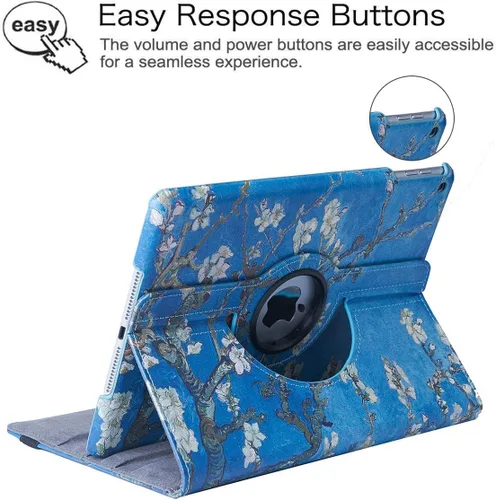 Vista 5 de Funda para iPad de 9ª generación 2021 de 10.2 pulgadas/8ª generación 2020 / 7ª generación 2019, rotación de 360 grados con soporte de visión Flores