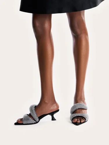 Vista 2 de JW PEI Sandalias Sara de tacón con cuña para mujer Cristal artificial - Negro