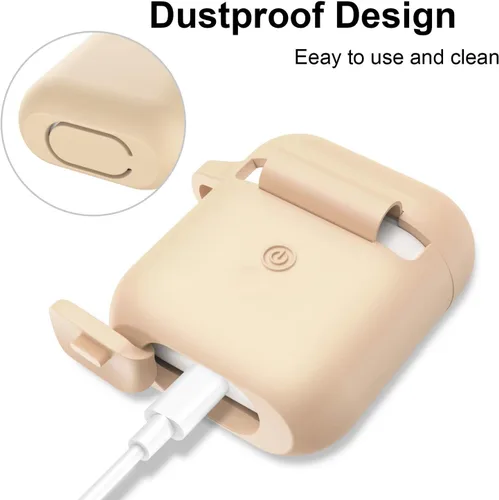 Vista 3 de Estuche de silicona para AirPods, estuche protector compatible con Airpods Serie 2 y 1 (no para estuche de carga inalámbrica)