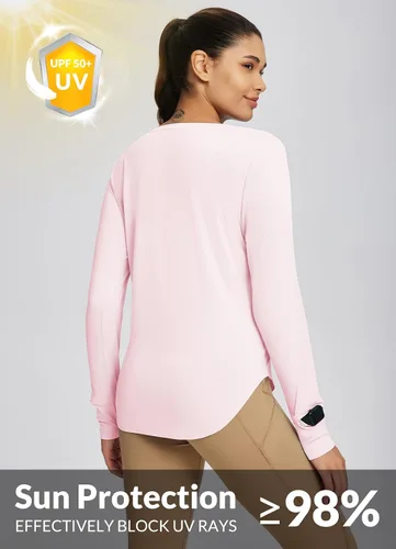 Vista 87 de BALEAF - Camisetas de sol de manga larga para mujer, con FPU 50+, para senderismo, ligeras, de secado rápido, protección contra rayos ultravioleta