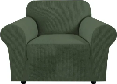 Vista 99 de H.VERSAILTEX Funda elástica para sofá, fundas suaves para muebles de 3 cojines, con tela jacquard gruesa a cuadros con parte inferior elástica, sofá