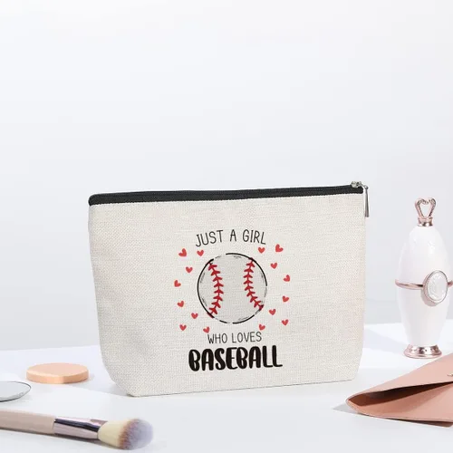 Vista 5 de Bolsa de béisbol, regalos divertidos para mujeres, amantes de los deportes, bolsa de maquillaje, regalos de cumpleaños, Navidad, para ella, hermana
