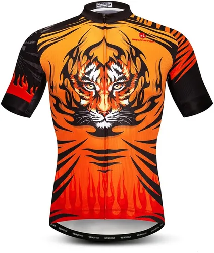 Vista 12 de Camisetas de ciclismo para hombre, camiseta de ciclismo de montaña, manga corta, transpirable, camisetas de ciclismo de secado rápido