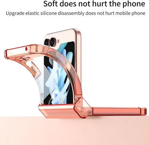 Vista 6 de Funda magnética integrada con protector de pantalla para Samsung Galaxy Z Flip 5 4, compatible con MagSafe, protección de bisagra completa, funda