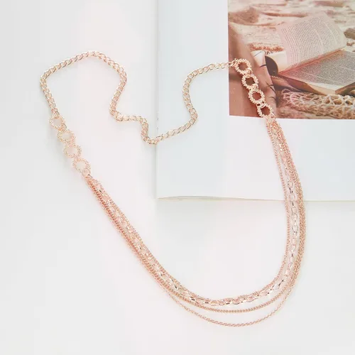 Vista 2 de Noessla Collares largos en capas para mujer, collar con cuentas de cristal, cadena de plata con caja de regalo, joyería