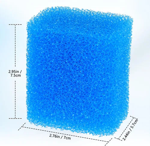 Vista 2 de fishkeeper Esponja de Filtro de Repuesto para Acuarios (Paquete de 3), Esponja de Filtro Biológico Lavable y Reutilizable para Tanques de Peces