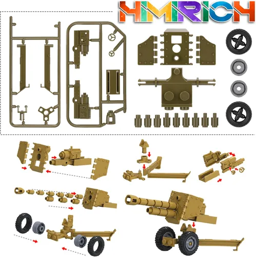 Vista 4 de Paquete de armas HIMIRICH, conjunto de bloques de construcción de juguetes militares, modelo para figuras de soldados, kit de equipo y accesorios