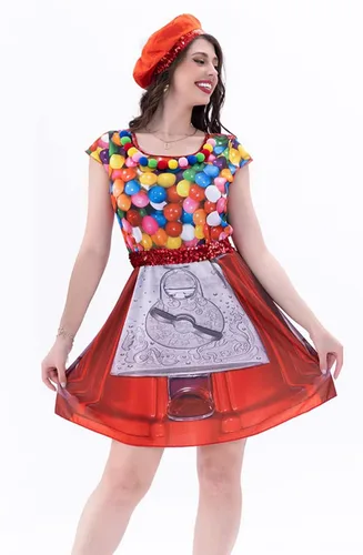 Vista 6 de JUST FOR PARTY Gumball Machine Women Dress Costume for Halloween