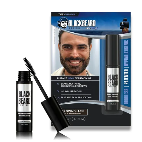 Vista 14 de Barbanegra para hombre, color de barba instantánea, negro, 1 paquete 1-Day Temporary Facial Hair Tint, Beard, Mustache, Eyebrow, Sideburns