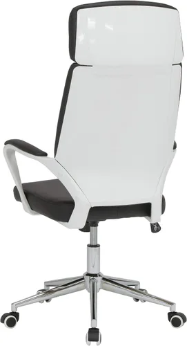 Vista 5 de Calico Designs - Silla ejecutiva moderna con respaldo alto, altura e inclinación ajustable, brazos acolchados y base cromada en poliuretano